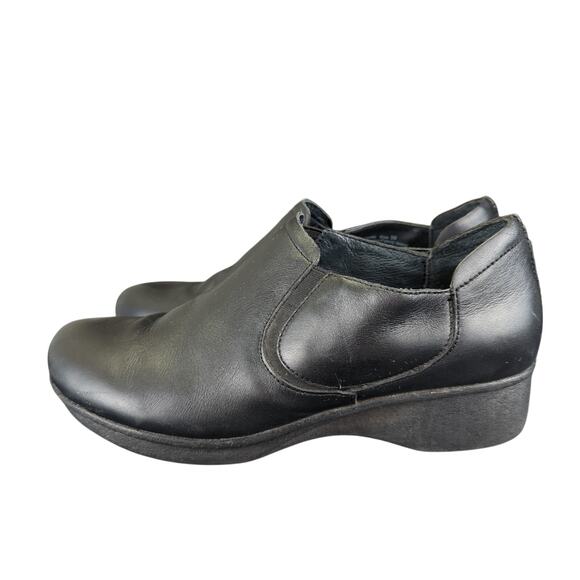 Dansko Lynn Comfort Shoes Black Leather Slip-on Booties Clogs EU 39 Casual Sz 9 - Picture 2 of 8
